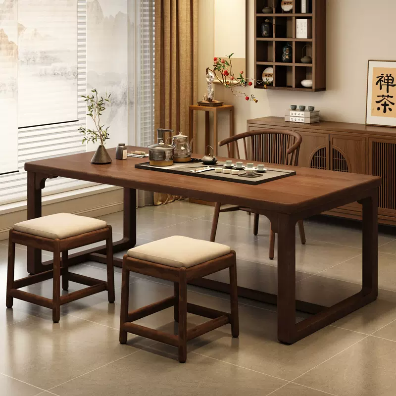 茶桌椅组合新中式实木茶台办公室家用客厅茶室茶几茶桌高端泡茶台