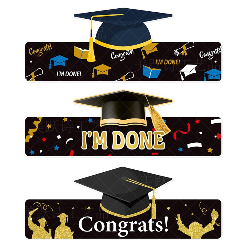 Nueva fiesta de graduación decoración sombrero de graduación decoración sombrero de papel bachillerato felicitaciones props de fotografía