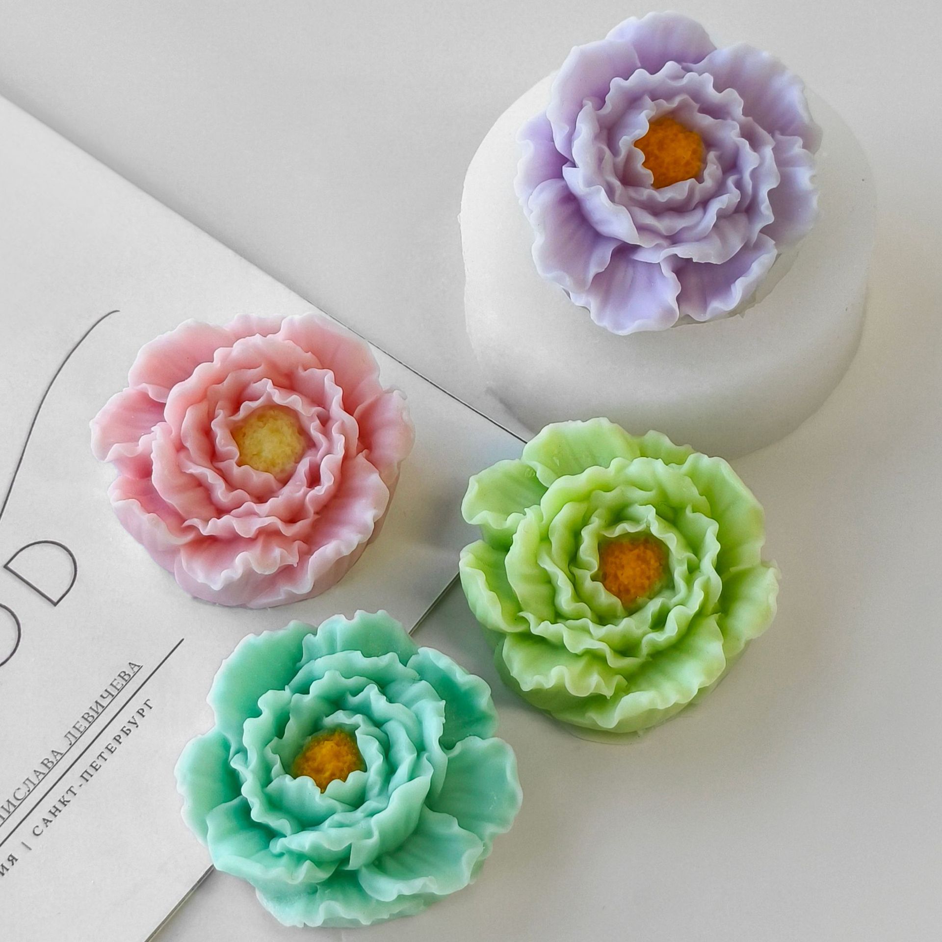 Jiahuimei clavel aromaterapia vela flor molde de silicona