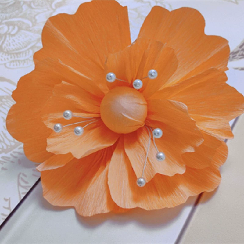 Бумажный цветок, вечерние, свадебные украшения, искусственный цветок, декоративный креповый бумажный цветок, декоративный искусственный цветок, бумага, искусственный цветок