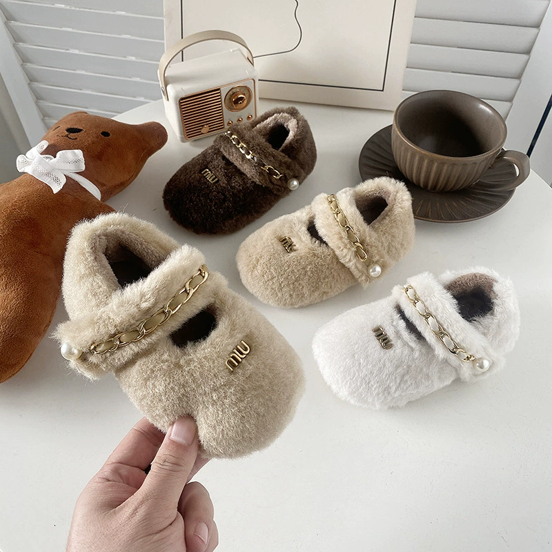 Женская флоат хлопчатобумажная обувь для девочек 2024 зимняя новая детская обувь