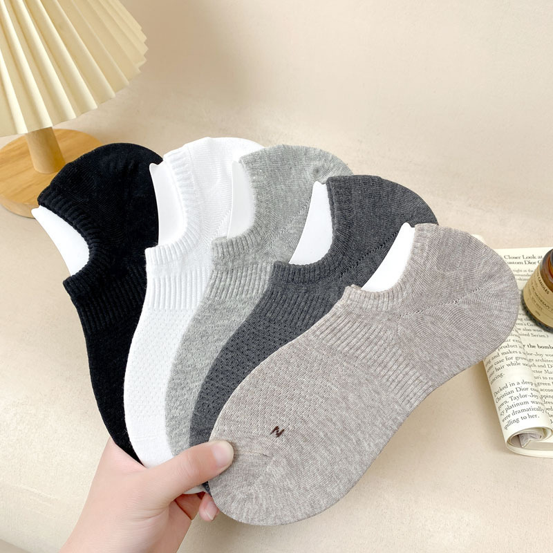 Summer Thin Men's Socks Boat Socks Don't Fall with Pure Cotton Invisible Socks Sweat Absorbing Breathable Men's Sports Socks Cotton