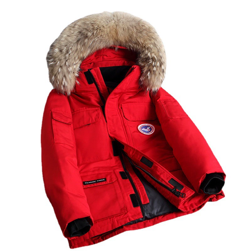 Down jacket, winter set, universal short hoody for leisure, increased thickness