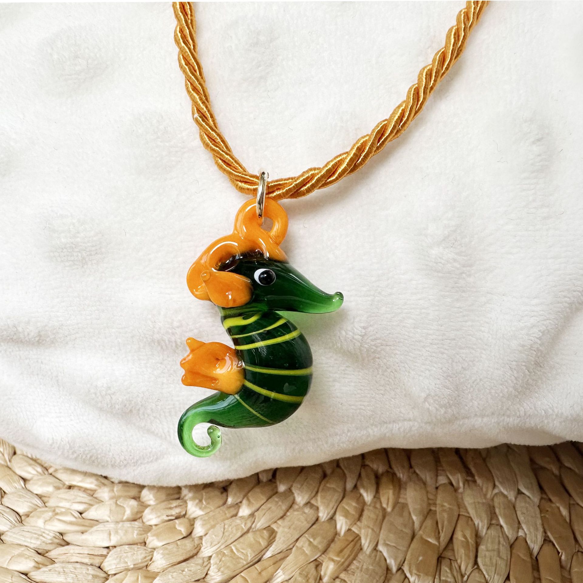 Fish Cute Marine Style Glass Rope Pendant Necklace Wholesale display picture 6