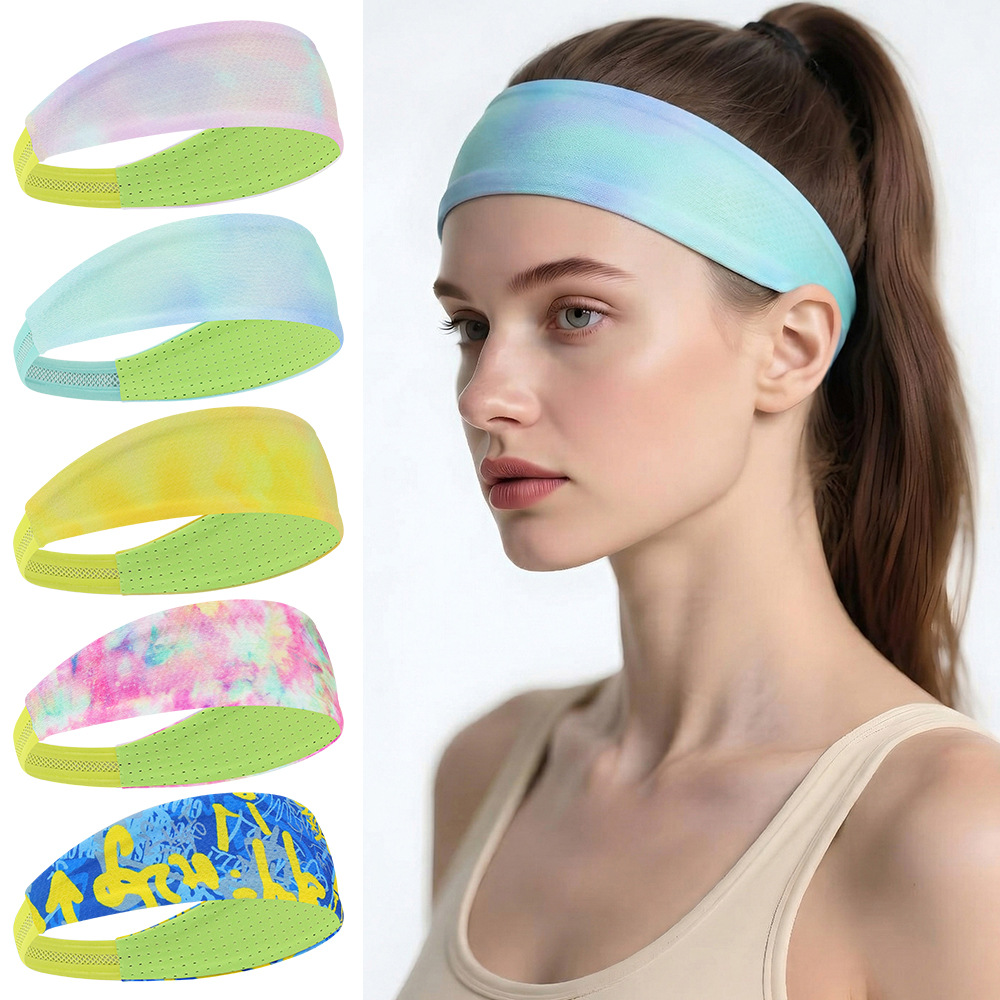 Shuntaihin Fitness Yoga Headband Printed Sports Headband for Men, Breathable Sweatband for Women, Running Sweat-Absorbing Antibacterial Headband