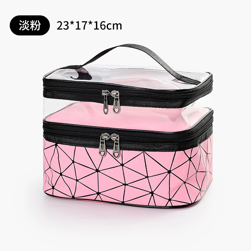 Handheld cosmetic bag, capacious purse, storage bag for traveling