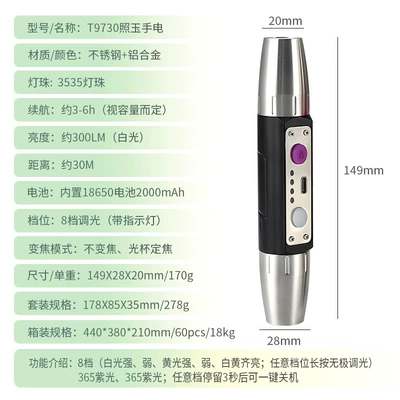 Upgraded Stainless Steel Jade UV fənərlər