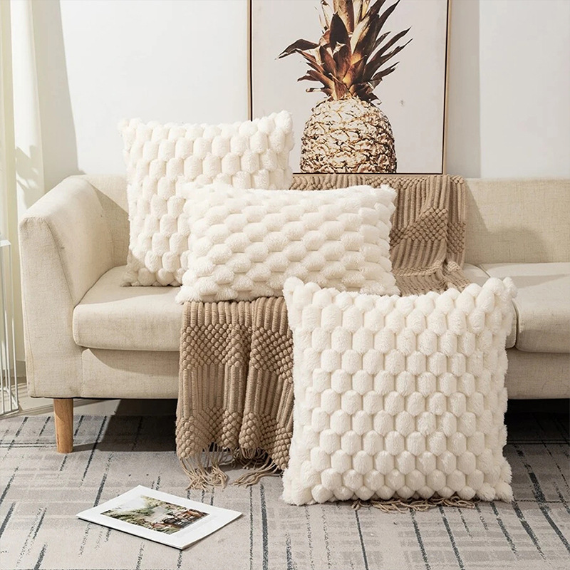 Funda de cojín de terciopelo jacquard dorado de color sólido al por mayor transfronterizo, funda de cojín lumbar tridimensional para sofá de oficina