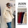 ins Ultra-fire Sweater Autumn and winter oversize Hooded Plush thickening coat Korean Edition Easy Lazy jacket