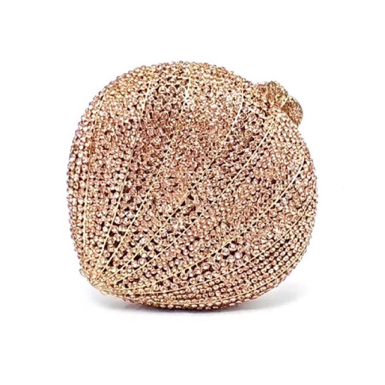 Túi clutch dạ hội đính đá pha lê kiểu Âu Mỹ — Màu Sâm panh chi tiết 8