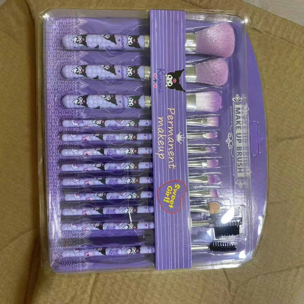 Estilo explosivo transfronterizo de alta calidad 12 nuevos pinceles de maquillaje de dibujos animados súper lindos Kulomi, pinceles sueltos, pinceles para sombras de ojos