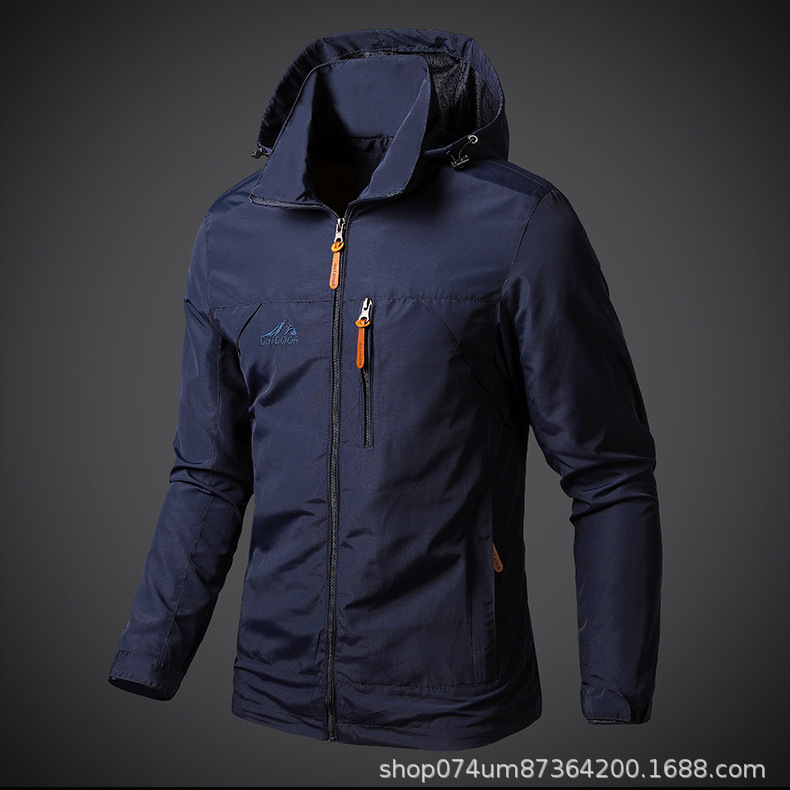 8817 primavera y otoño delgada chaqueta de secado rápido desmontable con capucha nueva juventud más tamaño transpirable trench Coat