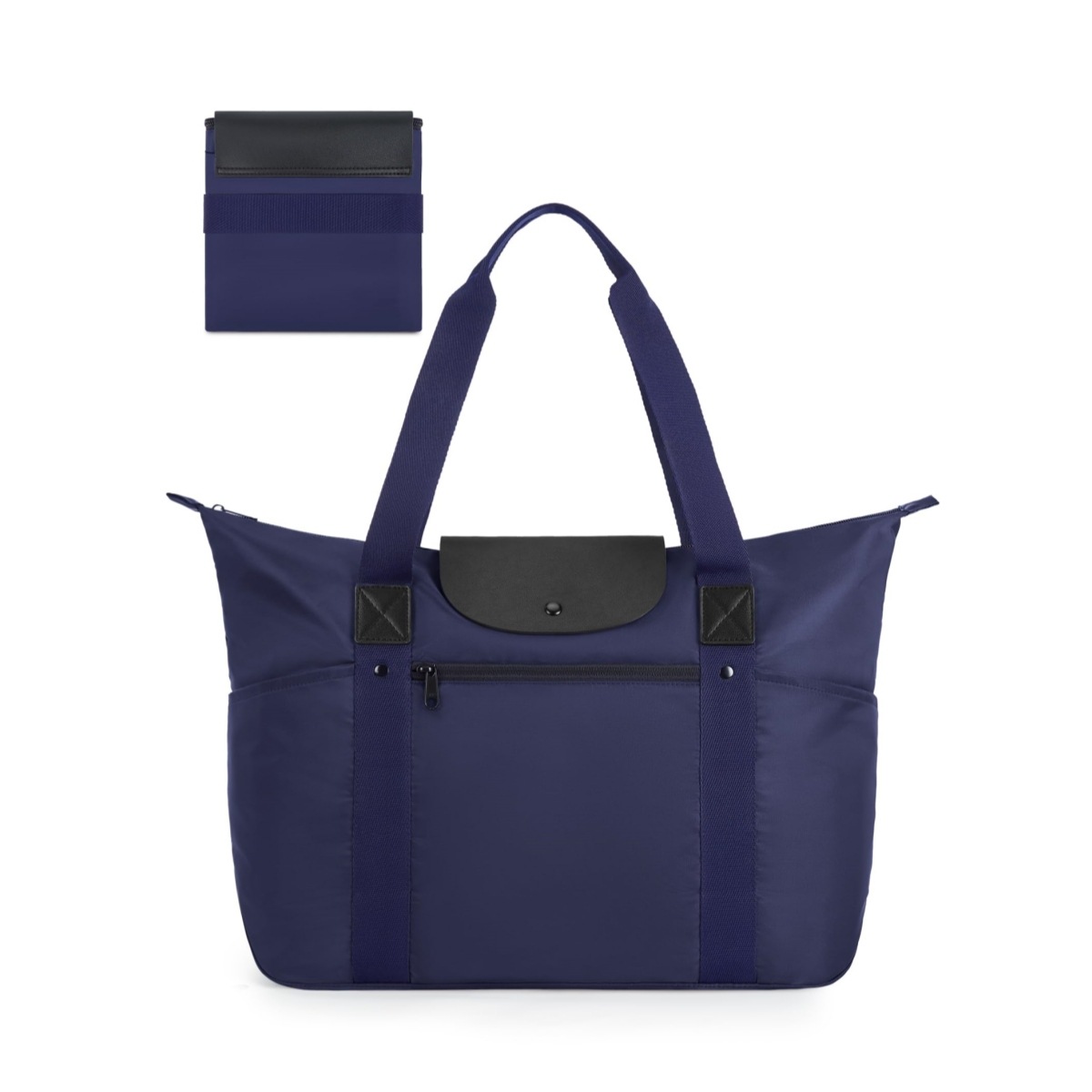 New women's compartments, foldable handbag with zipper, suitable for travel_voghion.com