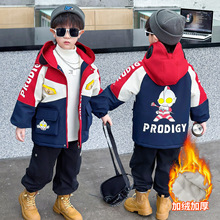 奥特曼衣服男童冲锋衣冬季外套2025新款儿童运动痞帅小男孩秋冬装
