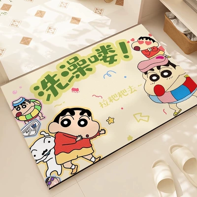 Avtomobil döşəmə paspasları — Door Wear-Resistant Anti-Slip Foot Mats - xiaoxin-loves-bathing-4060cm-upgraded-diatom-mud