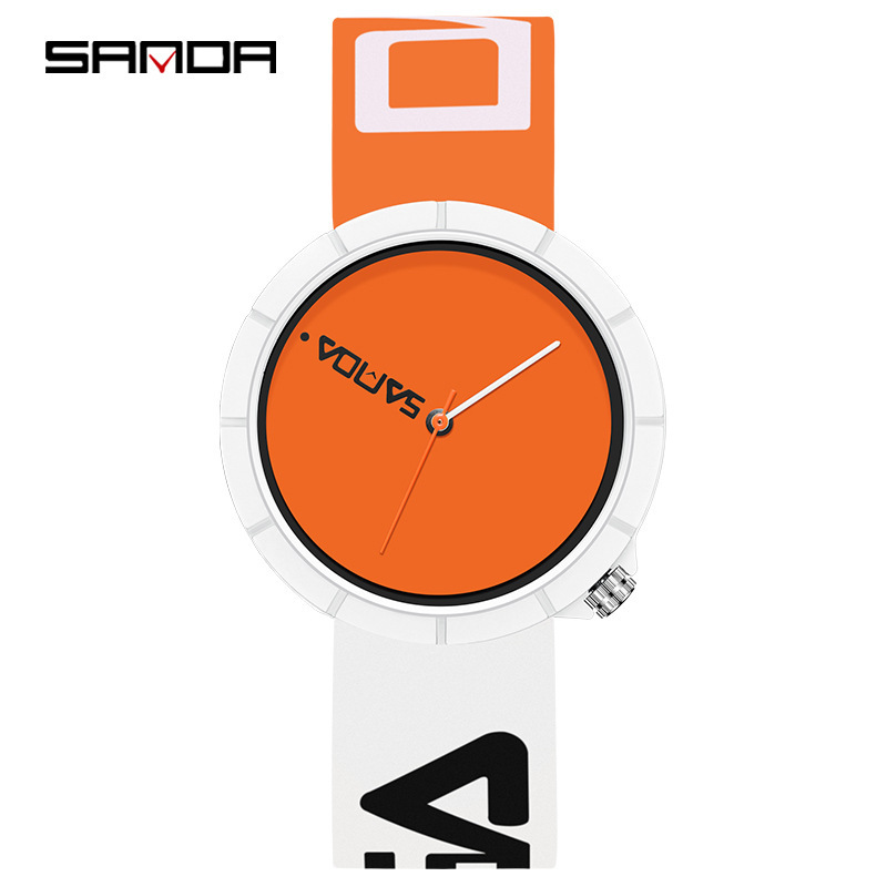 SANDA 3204 Nuevo movimiento de cuarzo Correa silicona simple casual deportes al aire libre reloj estudiante
