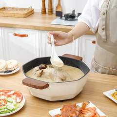 八角電火鍋家用多功能電熱鍋不粘電炒鍋 一體式炒菜鍋 火鍋鍋批發