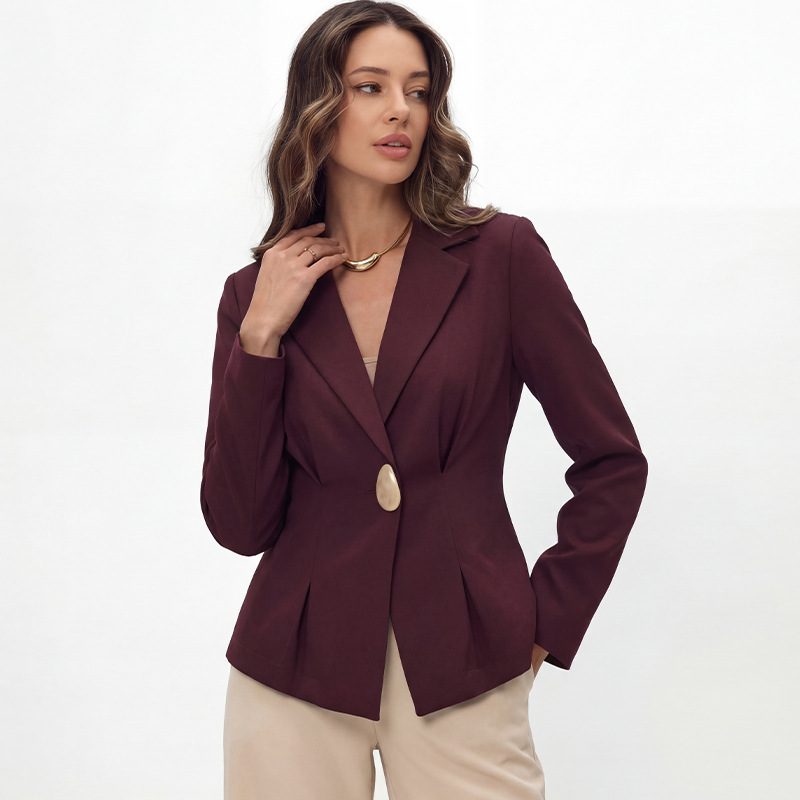 European and American Small Suit Jacket 2026 New Cross-Border Amazon Export Fashion Elegant Slim Cardigan Women's Top