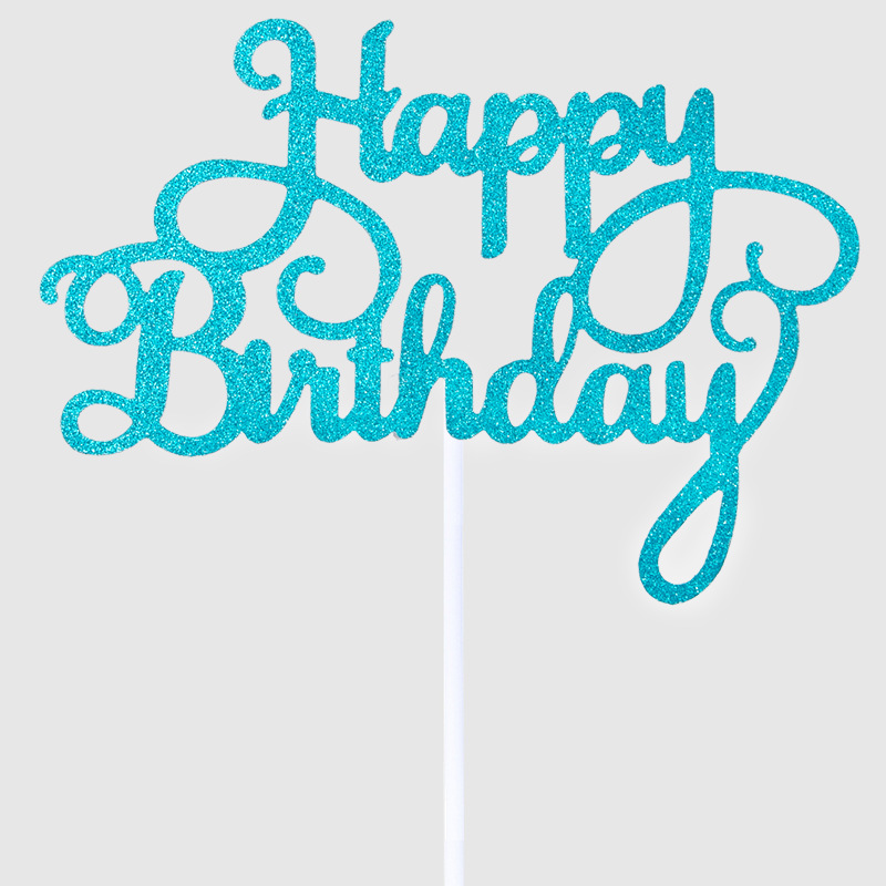 Tarjeta de Fábrica-Insertar tarjeta de decoración de pasteles-Insertar bandera-Insertar complemento creativo nuevo brillo de feliz cumpleaños 10 piezas