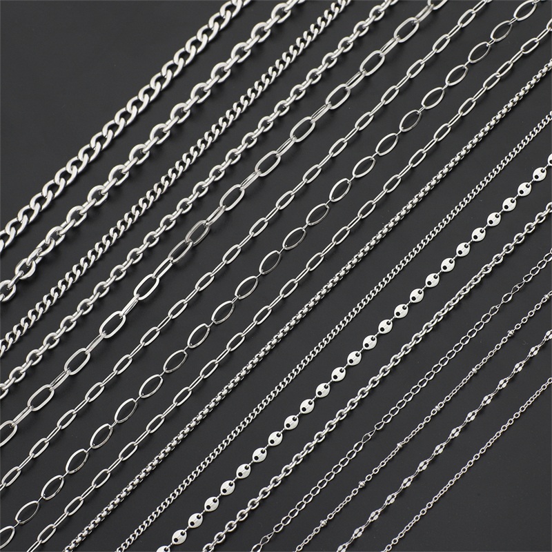 Non-Fading Titanium Steel Stainless Steel Cross Chain Color-Preserving Chain Chain Handmade DIY Material Bracelet Necklace Rope Accessories Non-Fading Titanium Steel Stainless Steel Cross Chain Color-Preserving Chain Chain Handmade DIY Material Bracelet Necklace Rope Accessories