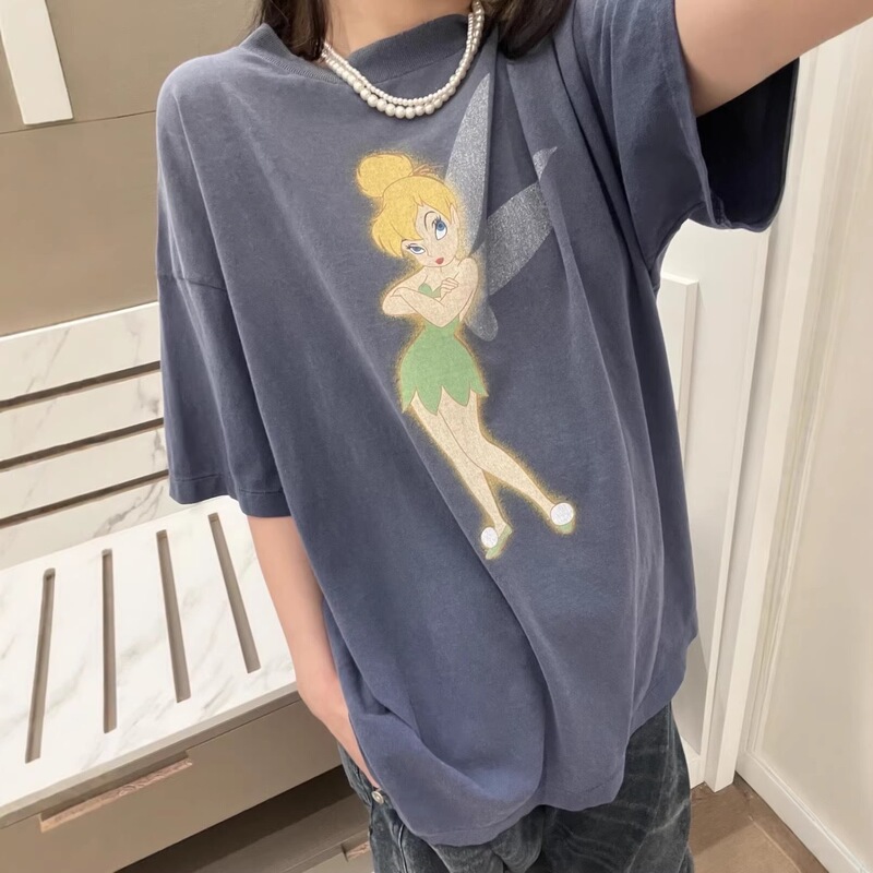 In-Stock from the Manufacturer~ Jennie's Same Style 2026 Korean Dongdaemun Short-Sleeve Niche Cartoon Fairy T-Shirt for Women In-Stock from the Manufacturer~ Jennie's Same Style 2026 Korean Dongdaemun Short-Sleeve Niche Cartoon Fairy T-Shirt for Women