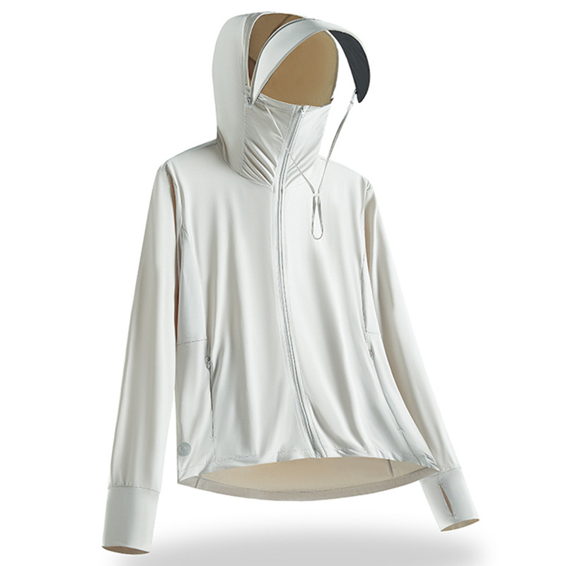 Couple's Style Ice Silk Sun Protection Clothing, Ultra-Thin, Breathable, Anti-Uv, Packable, Portable Sun Protection Jacket for Men and Women in Summer
