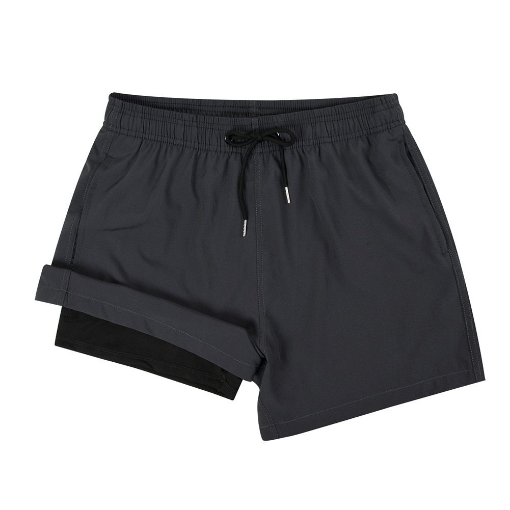 Double layered Swimming Beach Loose Sports Quick Drying Fitness Men's Short Pants_voghion.com