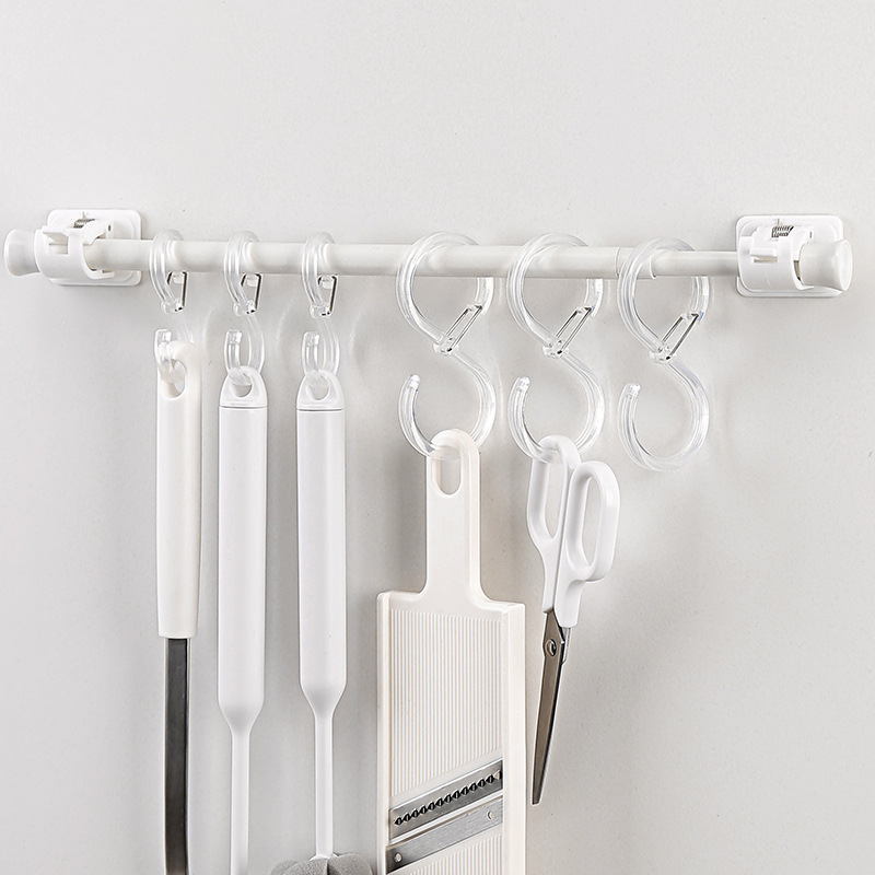 Buckle-type S-shaped Hook Horizontal Rod Protective Window Clothes Hanger Card Lock Buckle Bag Hanging Hook Multifunctional Round Rod S-hook