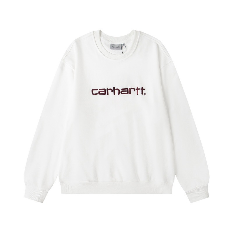 外贸卡哈特经典重工刺绣休闲圆领宽松情侣毛圈Carhartt连帽卫衣男|undefined