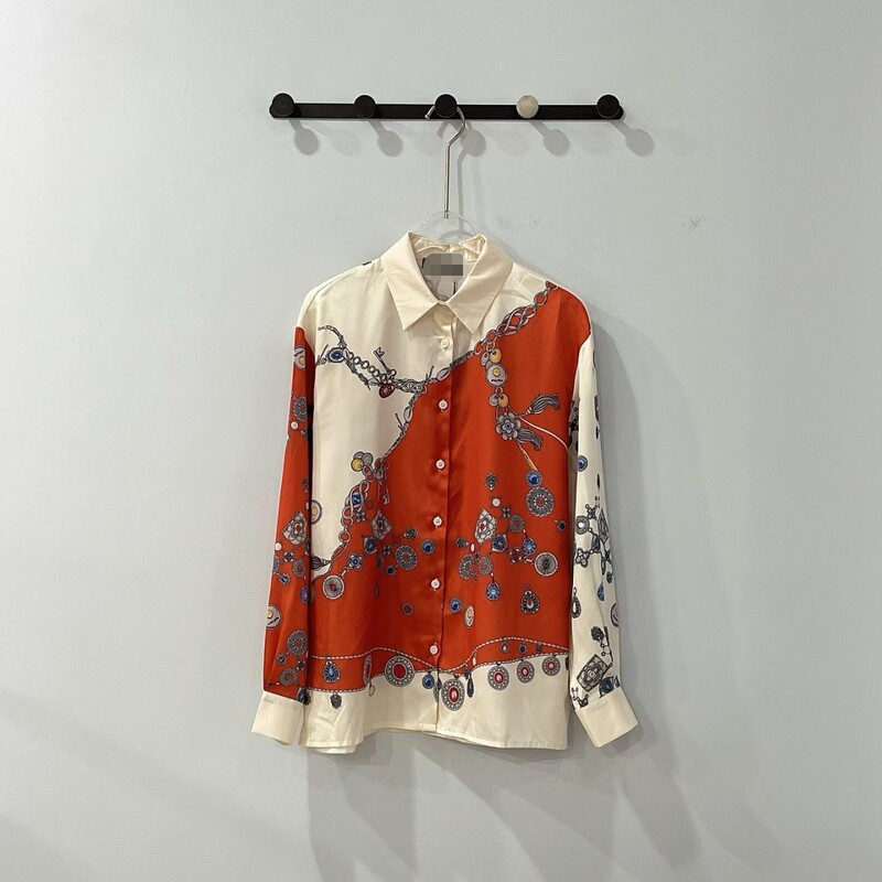 Nanyou high-end foreign trade stylish new fashion trend simple and elegant conch rope print shirt Nanyou high-end foreign trade stylish new fashion trend simple and elegant conch rope print shirt