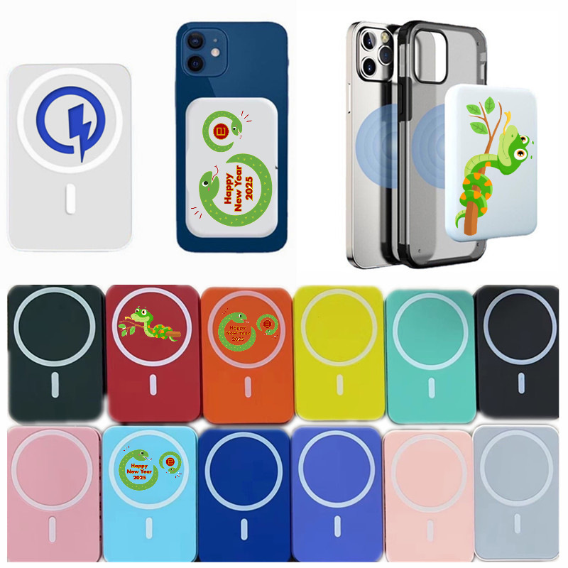 Magnetische kabellose Powerbank mit großer Kapazität - Mobile Stromversorgung 5000mAh, kompakt, Schnellladung, Powerbank mit Logo-Druck
