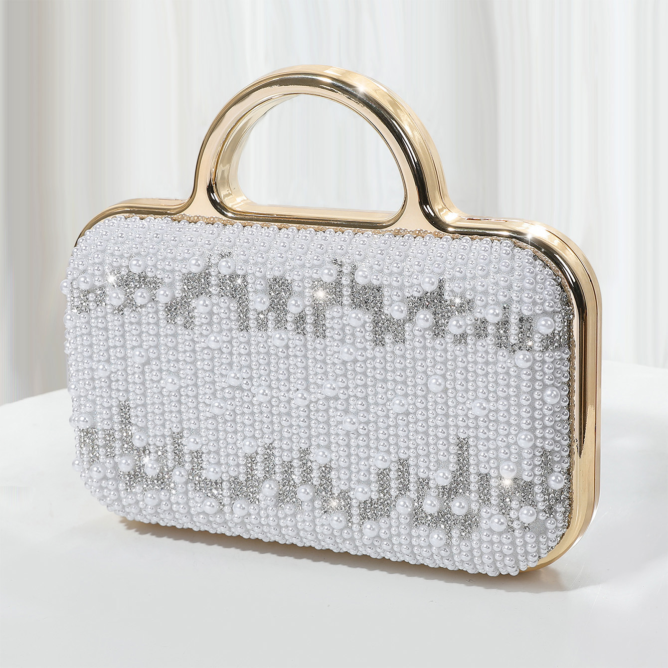 Elegante Smaragdgrüne Abendtasche Mit Blumenmuster Und Gold_voghion.com