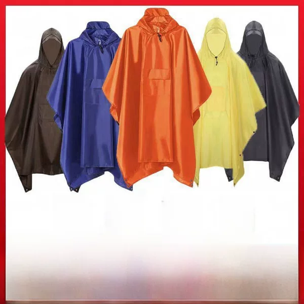 Foreign trade canopy three-in-one cloak raincoat poncho adult outdoor hiking polyester cross-border multifunctional raincoat