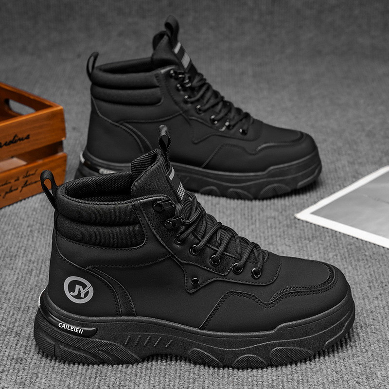 Patente de botas Martin de alto impacto zapatos de hombre otoño 2025 nuevos zapatos de trabajo de moda para hombres botas cortas de suela gruesa