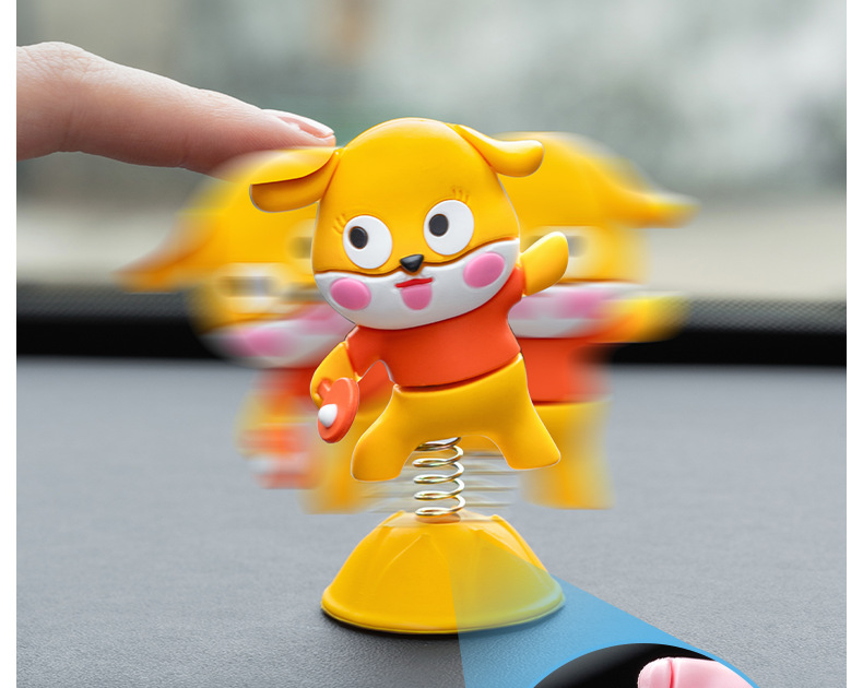 Car Dashboard Spring Doll Cartoon Ornaments Dashboard Skateboard Bear Car Ornaments Car Interior Accessories