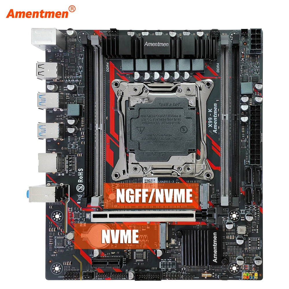 Amentmen X99-K 2680V3 2*8=16G D4 RAM материнская плата набор TMP2.0