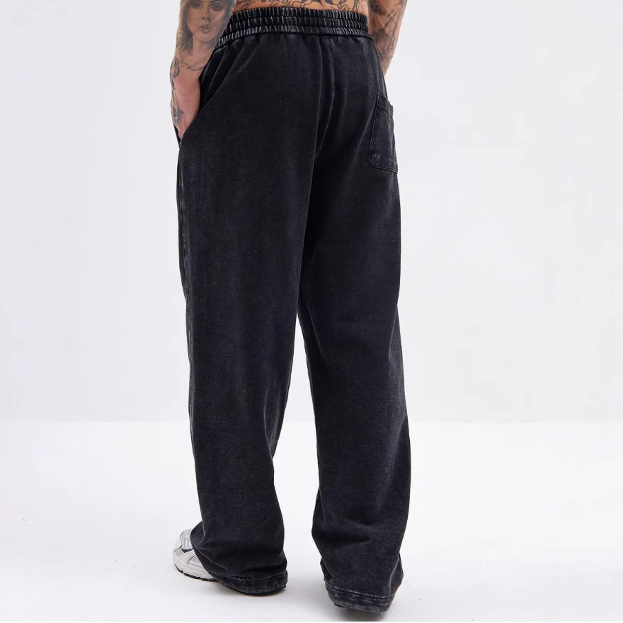 2025 transfronterizo hacer pantalones de agua viejos pantalones de marca de moda logotipo pantalones retro recto pantalones casuales de alta elasticidad