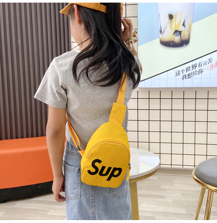 Korean children's chest bag 2021 Summer New Style cute and trendy boys' and girls' waist bag with simple letters, children's single-shoulder bag undefined