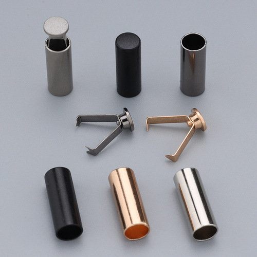Metal tail clip, cylindrical straight-barrel bell-shaped design, lanyard-compatible hoodie and pants anti-slip buckle, hood rope/cord clamp