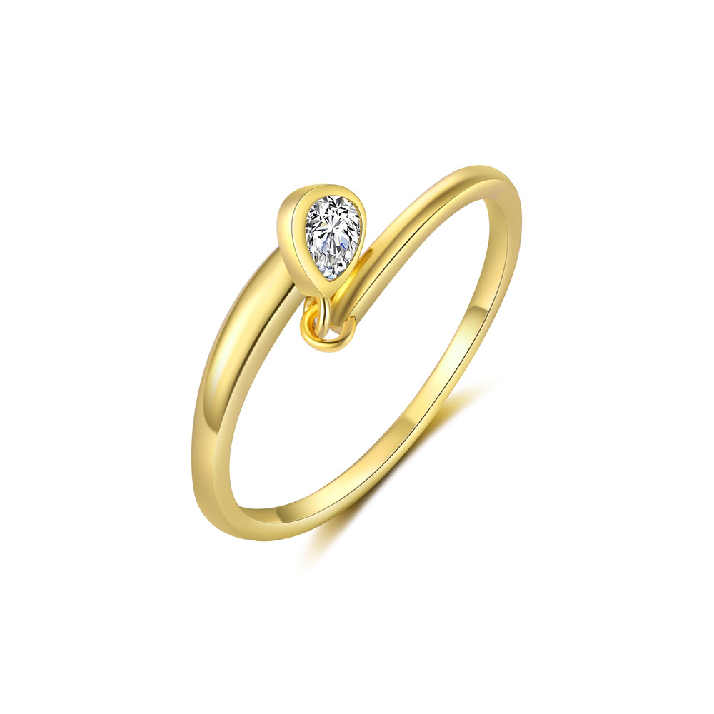 2g Weight Electroplated Gold Plating Process Open Rings, Rings Classification Adjustable Ring Size 1 Piece Quantity Date, Tea Party Occasion 925 Sterling Silver Material Geometric, Cross Pattern All Seasons Season Women's Gender Casual, Simple Style Style 1 Piece 925 Sterling Silver Geometric Cross Electroplated Open Rings Rings 3