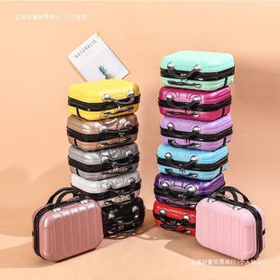 Juvenile Korean Style Satchel Cosmetic Case Small Suitcase 14/ 16inch Lightweight Ins Travel Storage Box Multi-Function