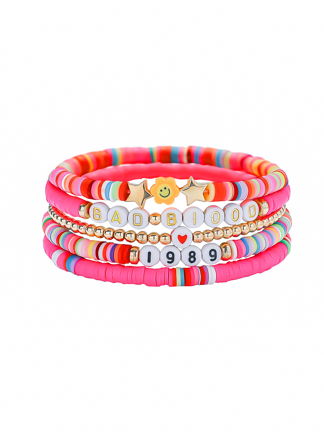 Color mezcla y partido suave cerámica pulsera carta número amor sol capas pulsera traje amistad pulsera joyería al por mayor