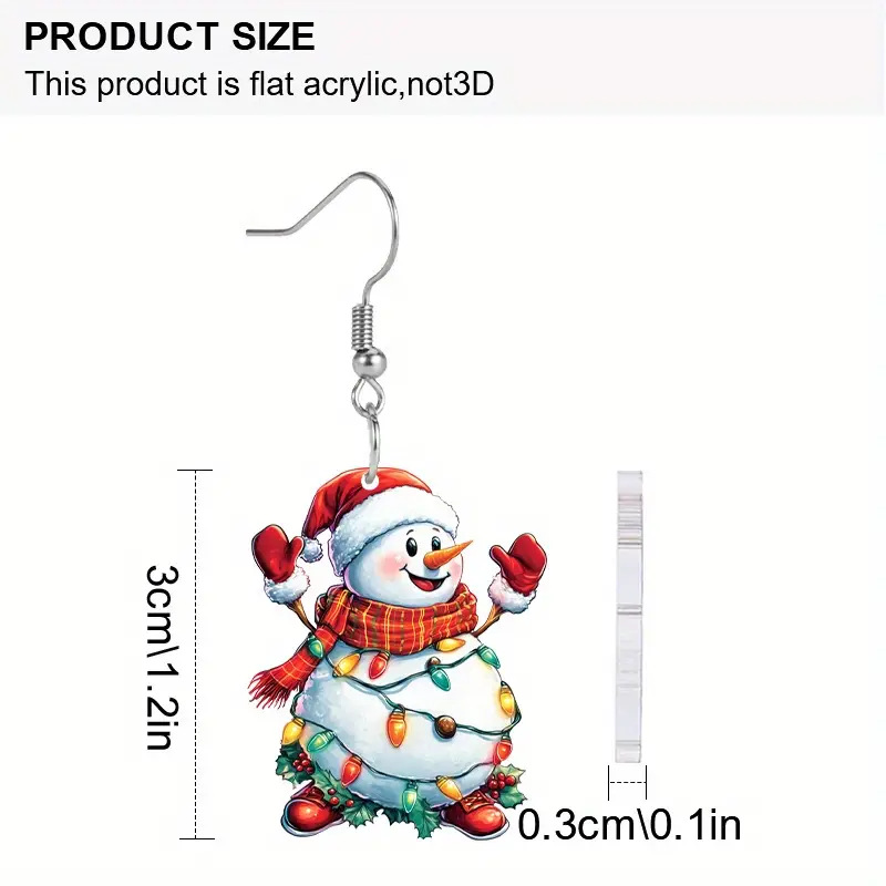 8g Weight 1 Pair Cute Retro Cartoon Snowman Acrylic Unisex Drop Earrings Earrings