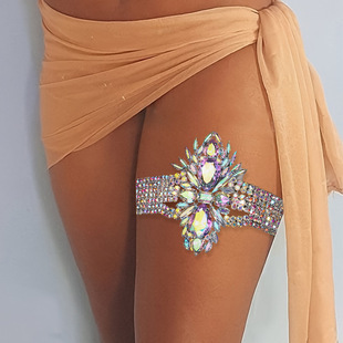 Cross-Border New Full Diamond Leg Chain Sexy Exaggerated Stylish Nightclub Body Chain Party Banquet Accessories Body Chain