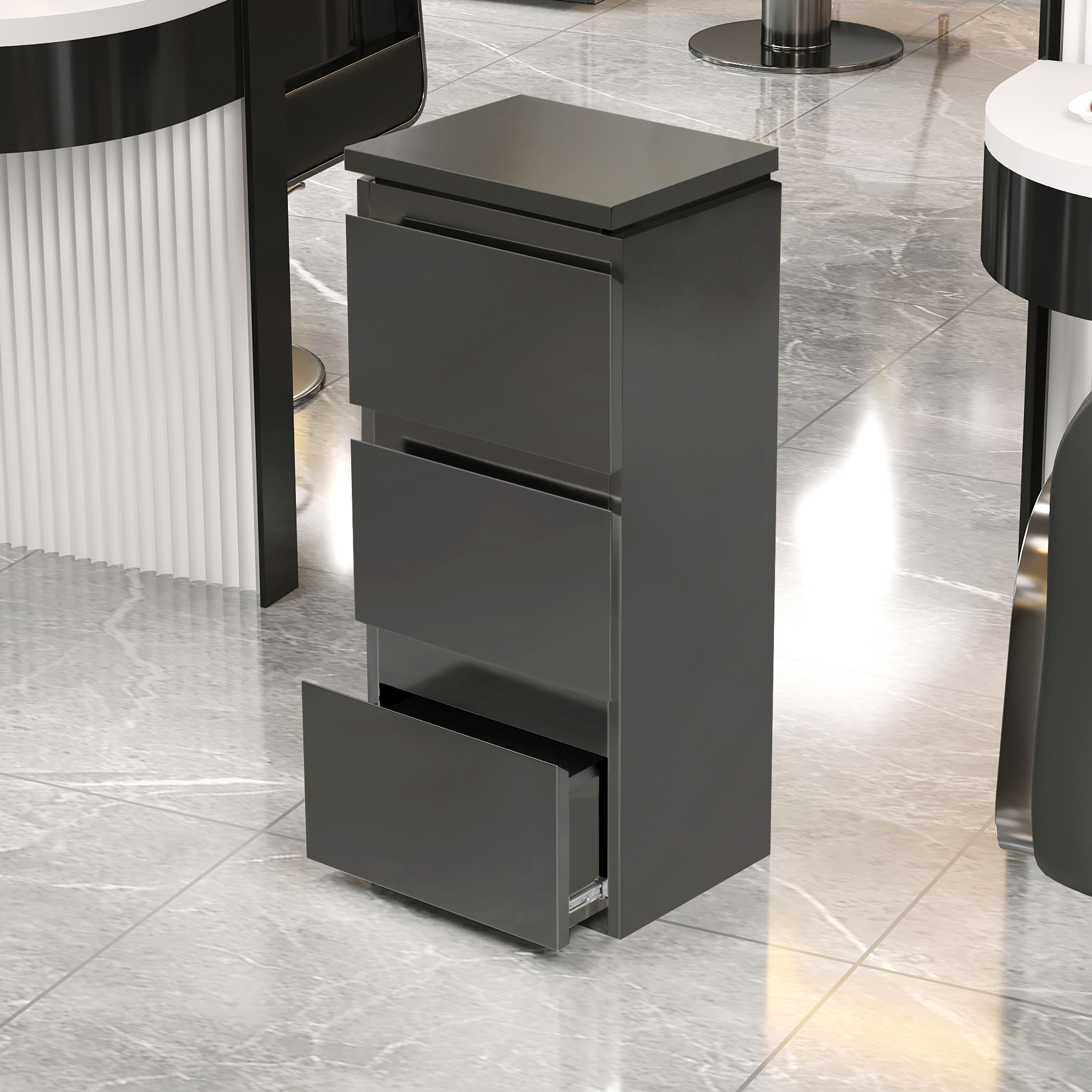 09_3단 블랙 지문방지 지문방지-78x30x40cm