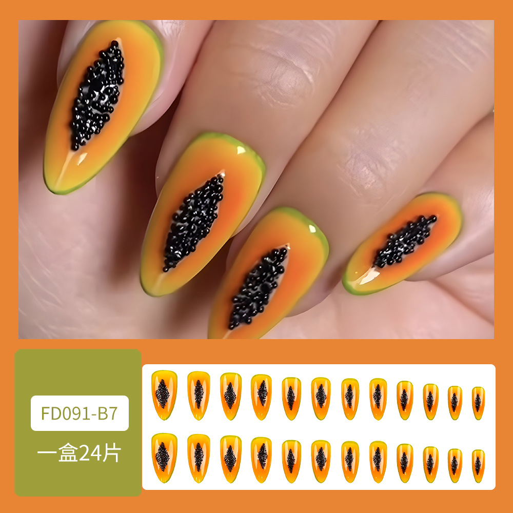 Use un parche de uñas 3D estereoscópico de alto nivel, goteo de goma dulce y caliente, uñas falsas transfronterizas, parches de uñas.