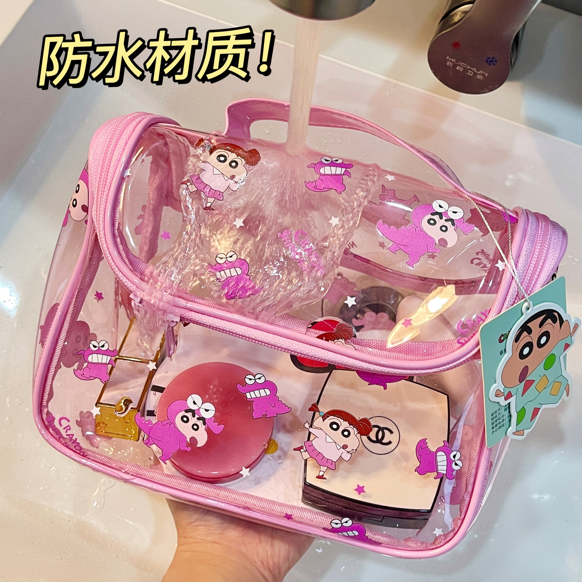 2025 nuevo lápiz pequeño nuevo bolso de maquillaje transparente portátil de gran capacidad de almacenamiento de viaje bolso de lavado impermeable