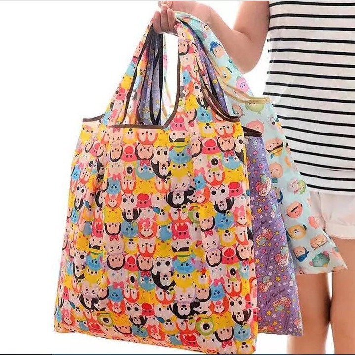 Cartoon small folding shopping bag, polyester