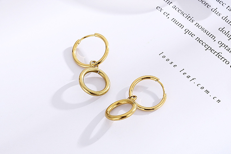 Fashion Geometric Plating Titanium Steel 18K Gold Plated Earrings display picture 6