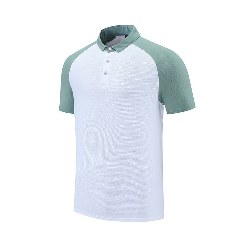 Nueva textura de golf a juego de color de nylon deportes Polo camisa de los hombres y las mujeres de la solapa verano tramo transpirable versión ligera de manga corta